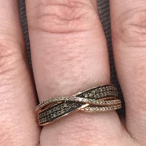 10k Rose gold and diamond ring